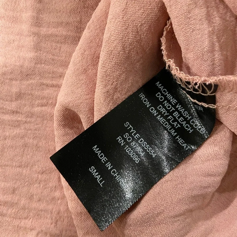 Famous Size S Mauve Puff Sleeve Smock Waist Pullover Lightweight Dress Cottage - Picture 10 of 10